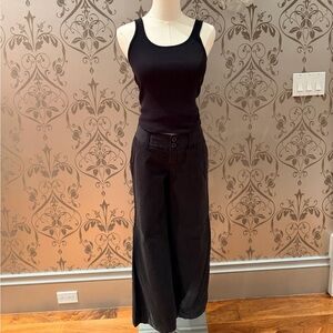 Quiet Luxury 90s Inspired Outfit | J.Crew Rib Tank + Wide Leg Low Rise Pants